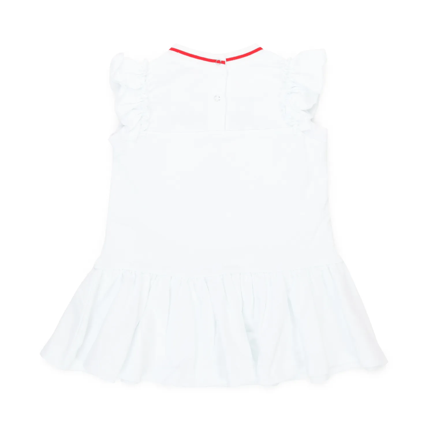 Abito Bianco Con Balza E Stampa Bambina Baby