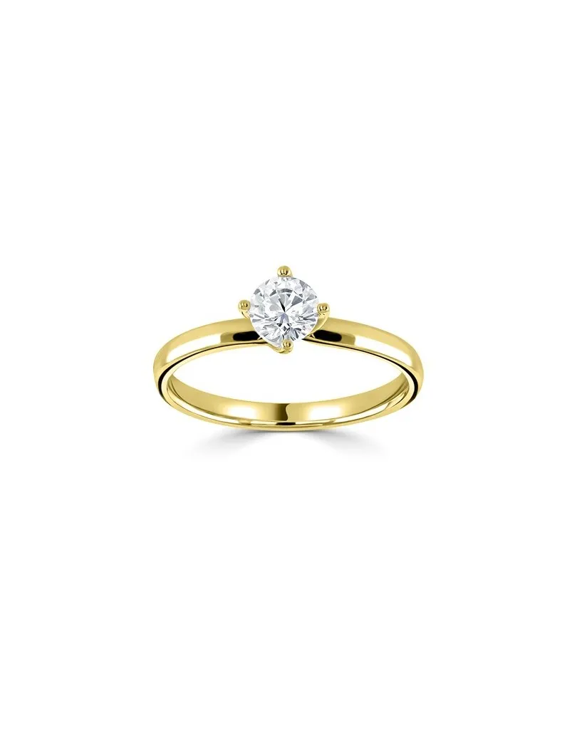 Anello Per Fidanzamento in oro giallo 18k diamante 1 carato