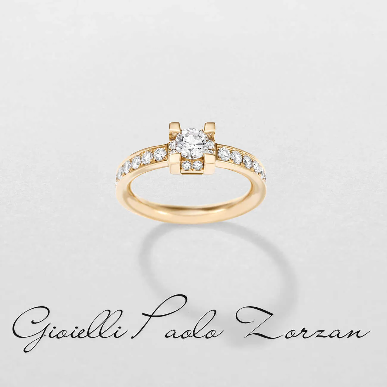 Anello solitario Giorgio Visconti  in oro rosa e diamante AR16968E