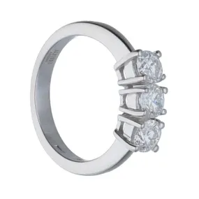 Anello trilogy in oro bianco con diamanti mis 13