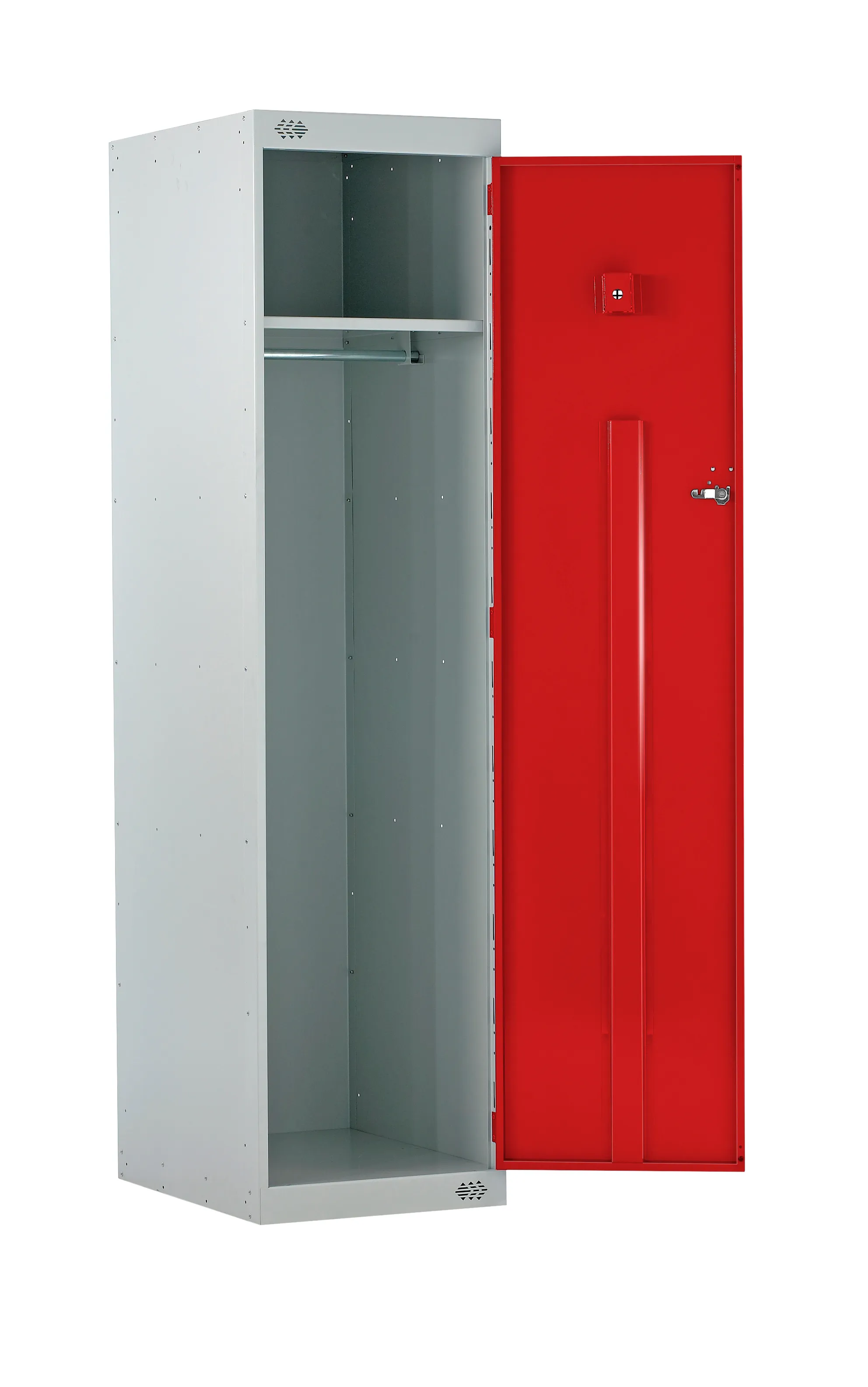 Armadietto di stoccaggio Acciaio Grigio chiaro, Rosso RS PRO 1 porta Vented, 1800 mm x 600 mm x 600mm