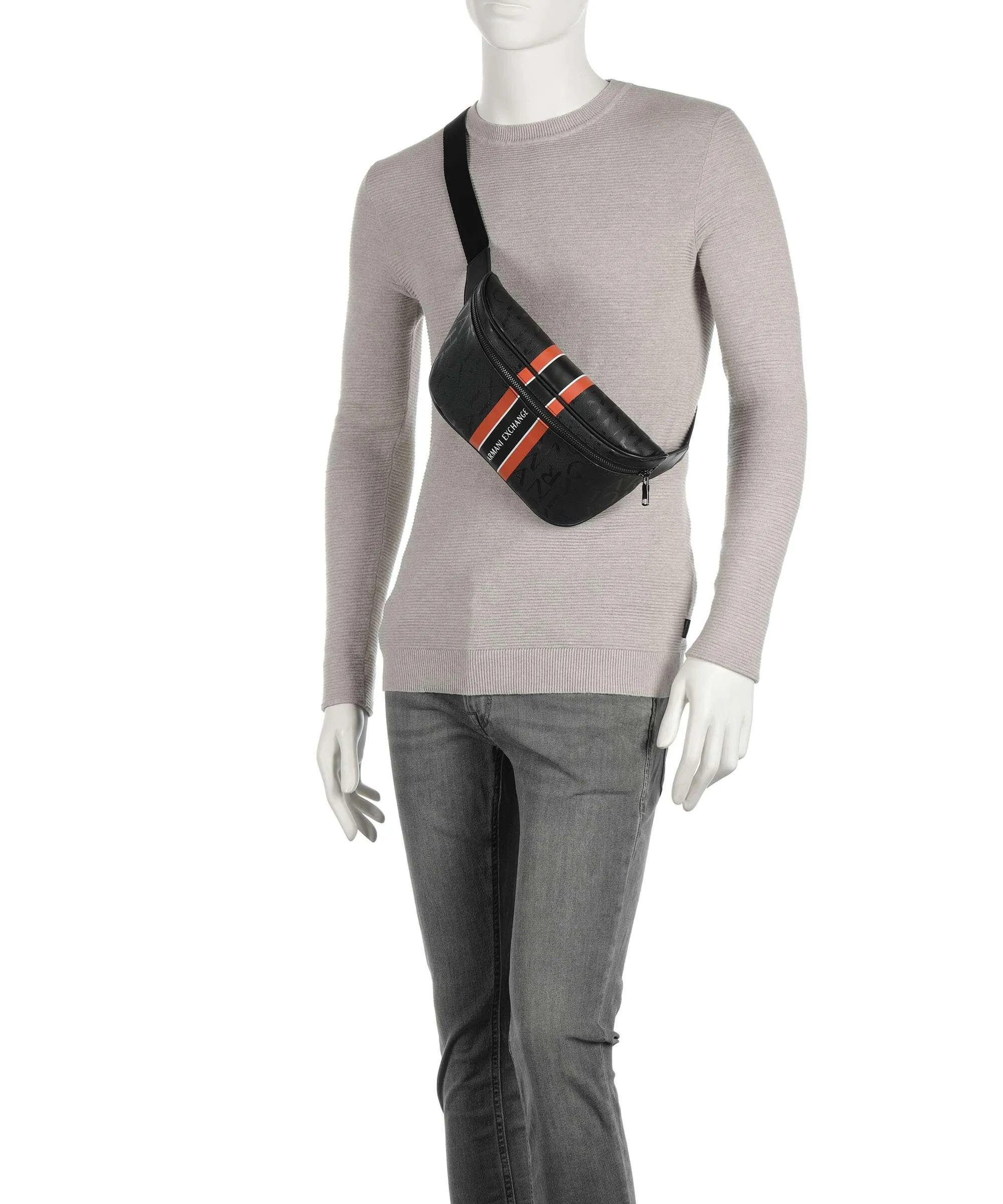  Armani Exchange Marsupio pelle sintetica nero  