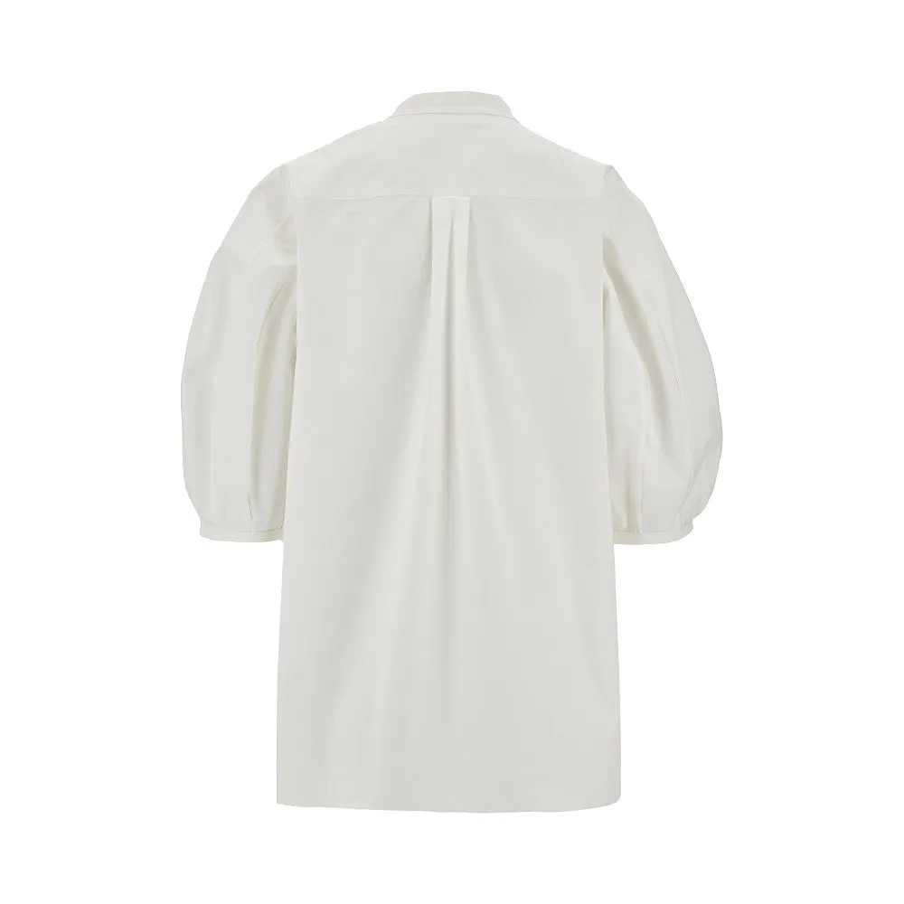 Blusa in cotone e seta con collo lavallière
