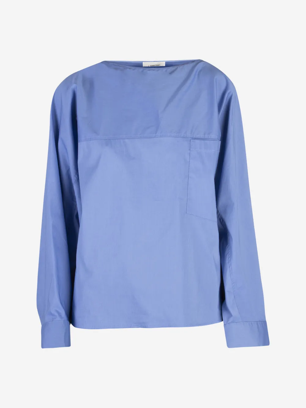Blusa in popeline azzurro