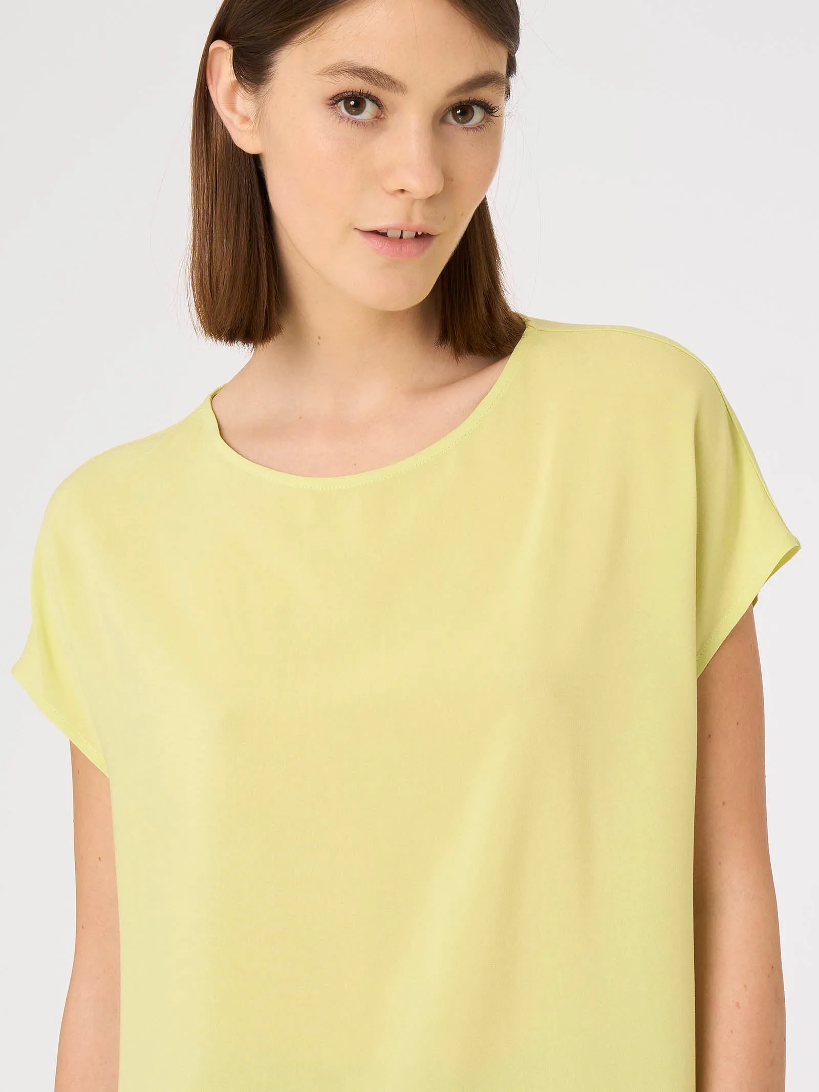Blusa in twill di EcoSeta - Almost Apricot