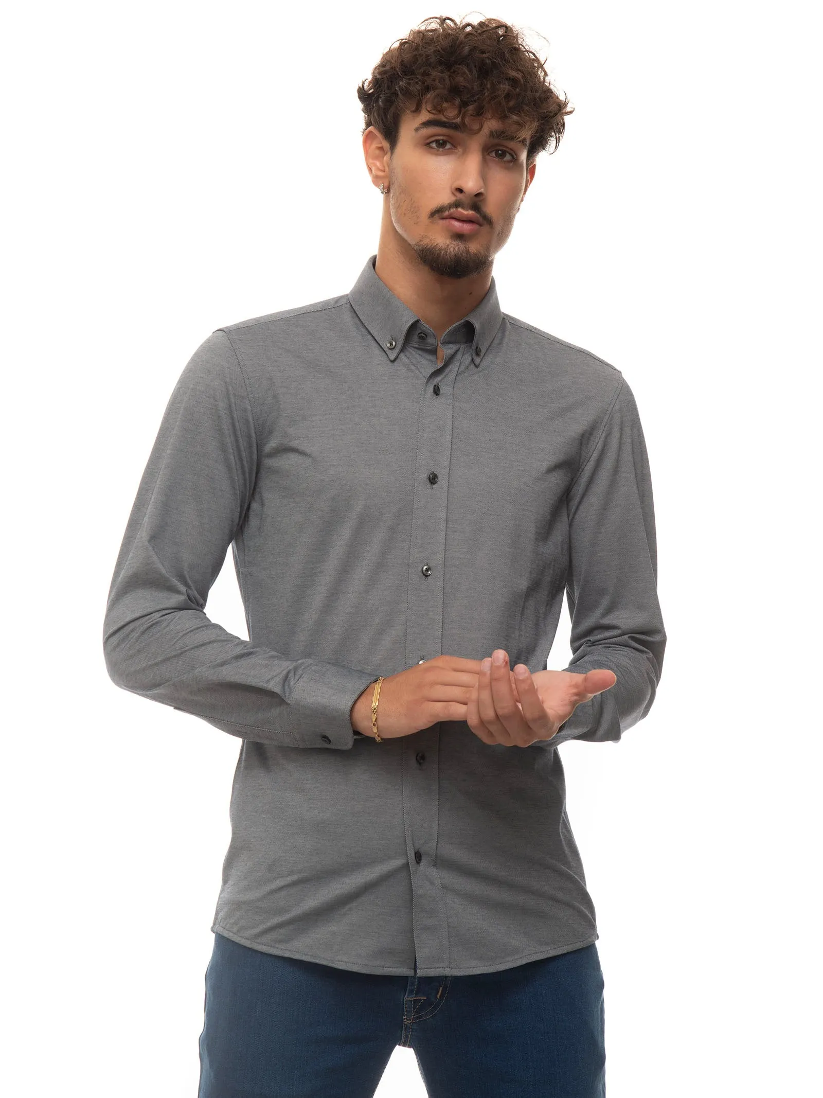 Camicia casual Grigio scuro BOSS Uomo