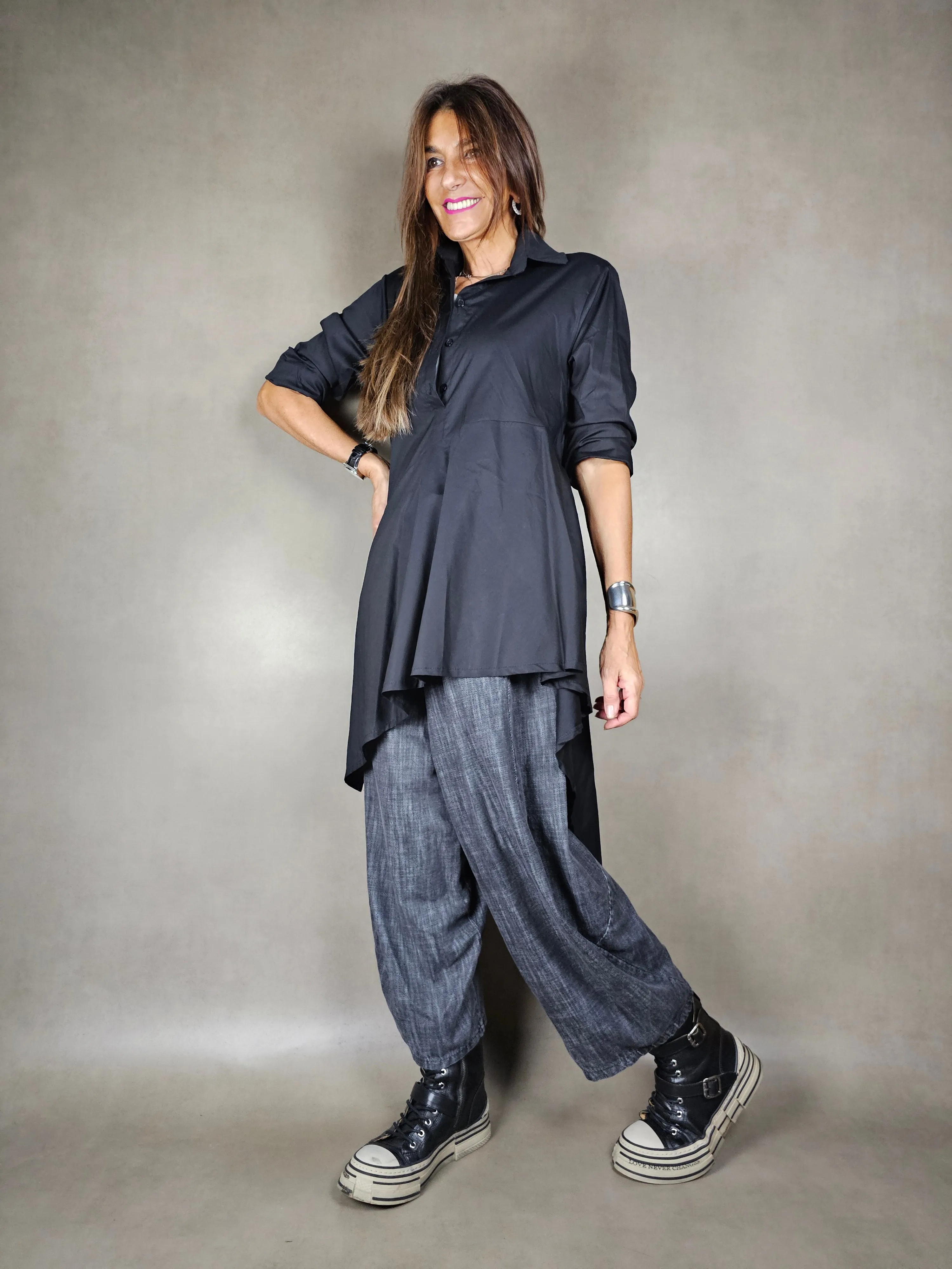camicia lunga chiusa sotto 100co