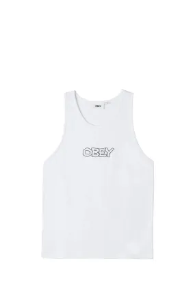 CANOTTA UOMO OBEY TRACE RIB TANK WHITE