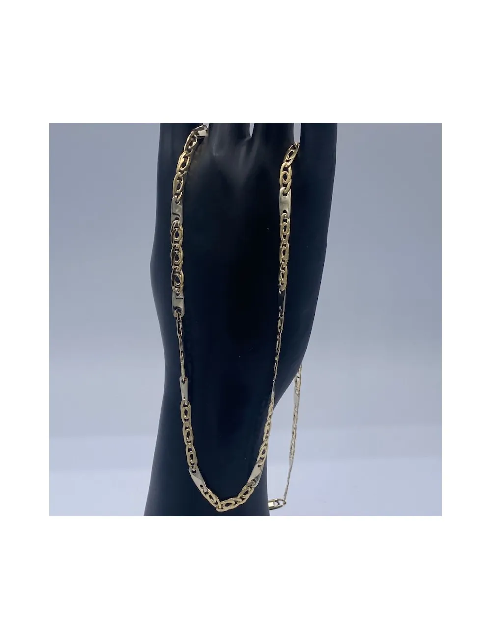 Catena da uomo in oro giallo e bianco