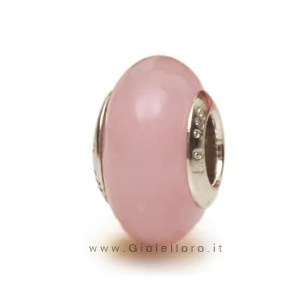 Charm componibile PerlAmore Murano Beads in argento e vetro ALABASTRO ROSA