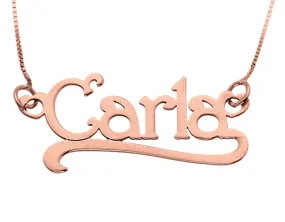 Collana con nome grande personalizzabile e fregio My Charm in oro giallo, rosa o bianco 18kt con il nome da 8 a 10 lettere