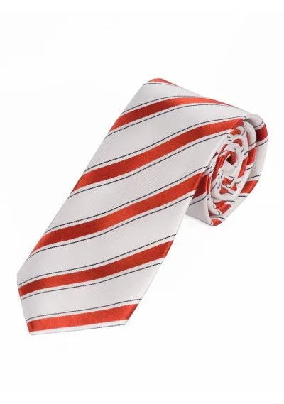 Cravatta business con design a righe bianco rosso inchiostro nero