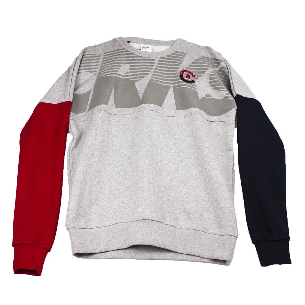 Felpa Girocollo Uomo Crookstech Knit Dolman Crew Sweatshirt Grigio Melange/multi