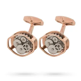 Gemelli acciaio placcato rosa movimento orologio