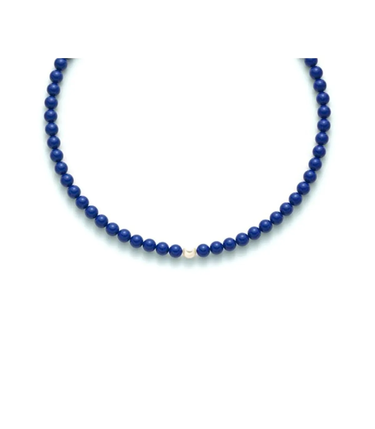 Girocollo Donna Miluna Lapislazzuli Blu Diametro 8mm e Perla Centrale PCL4780