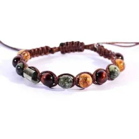 IVAN BASILE Bracciale filo con pietre sabbia-marrone-verde I.B