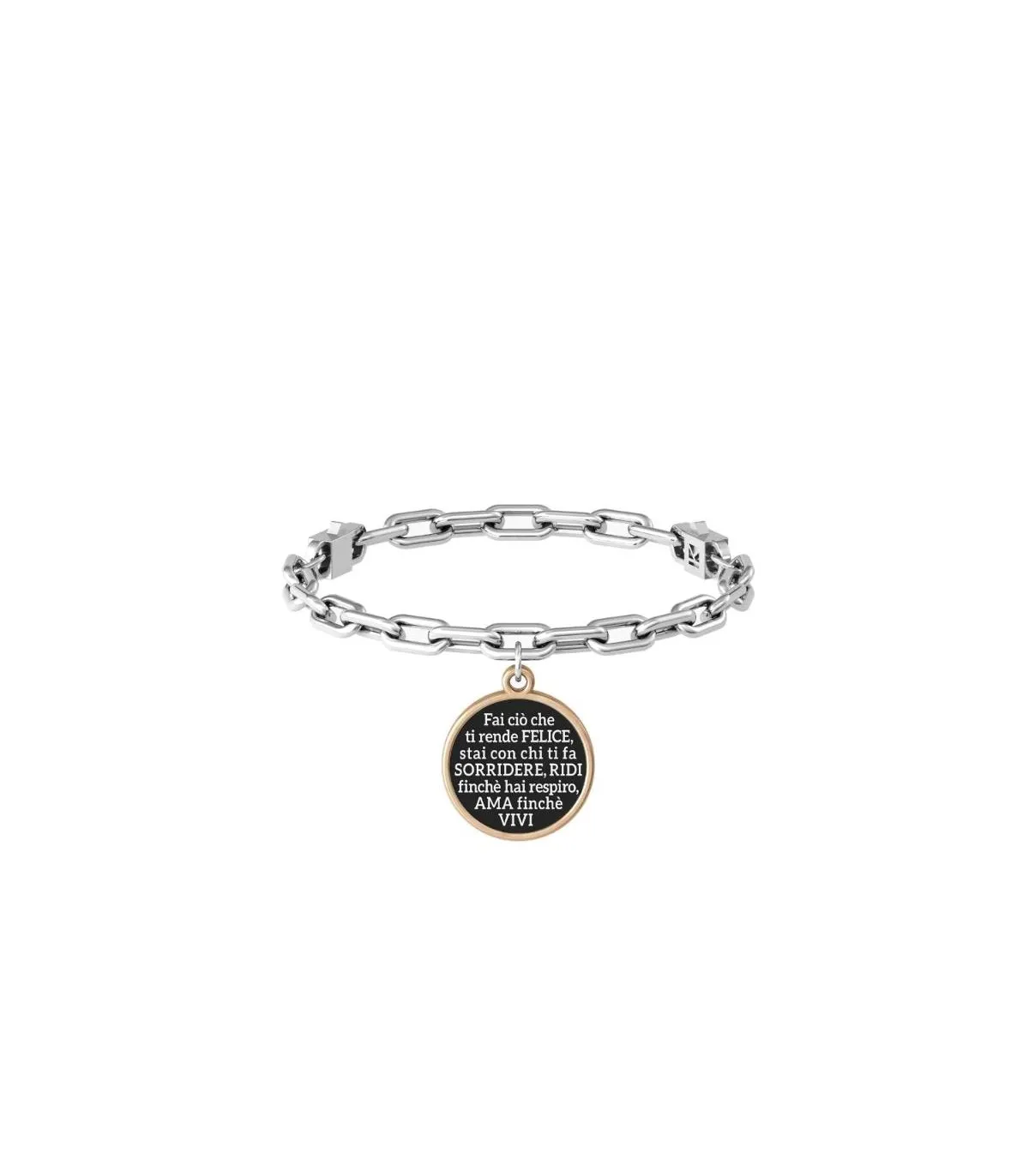Kidult Family Bracciale Figlia Felicità Acciaio Nero Oro Rosa 731924