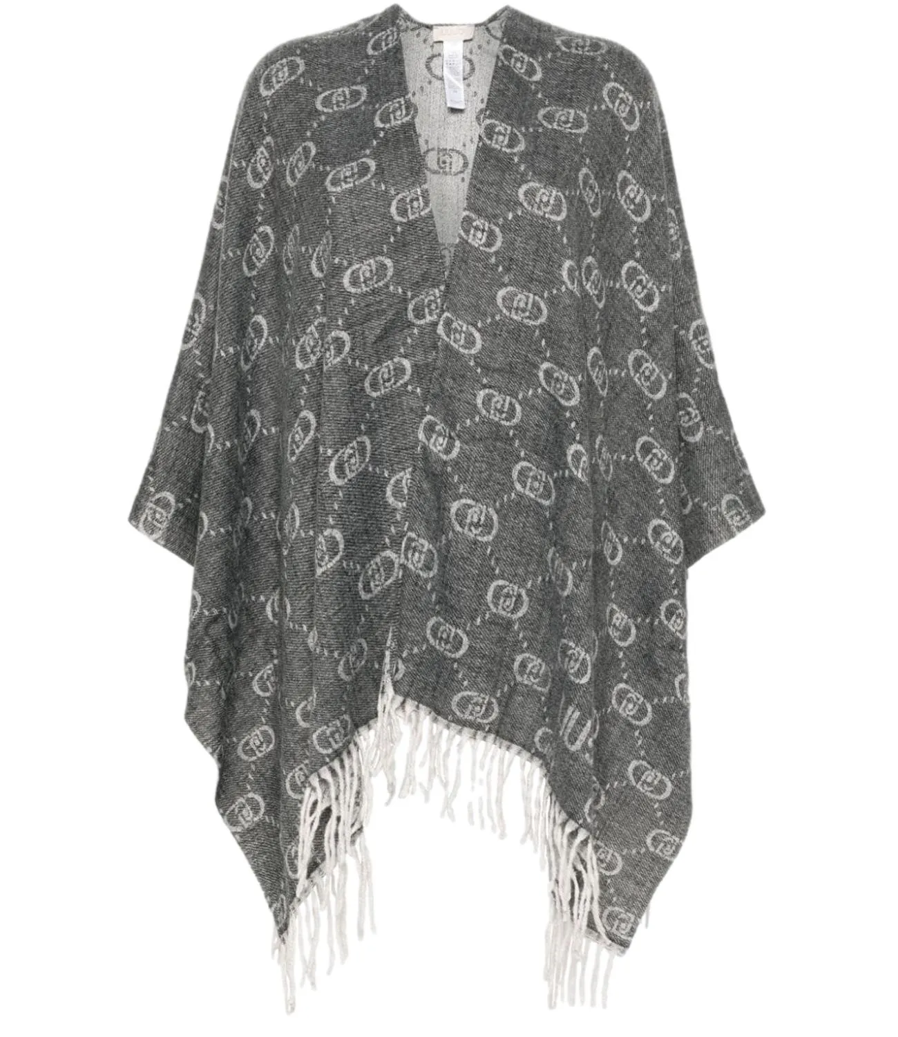 LIU-JO Liu Jo Poncho Logo Monogram Grigio Donna