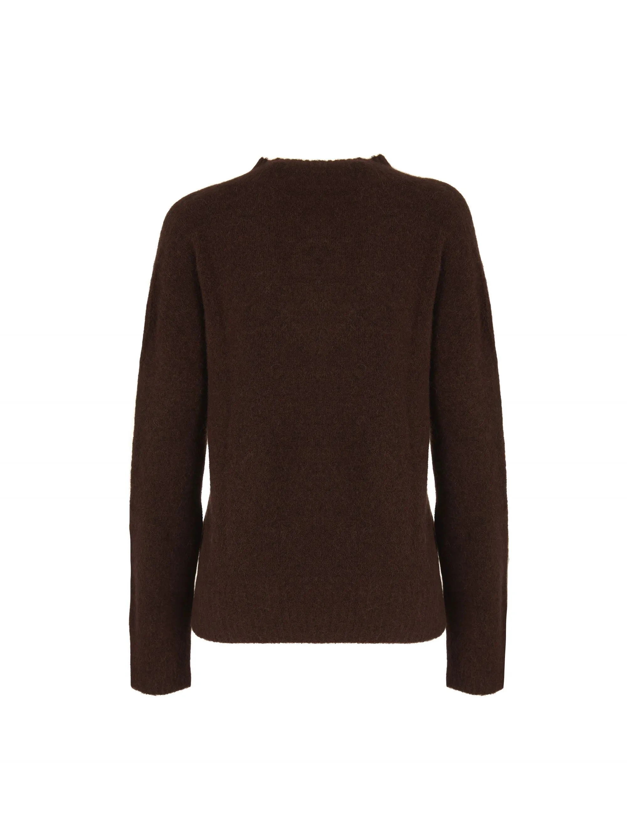 MAGLIA MARRONE IN ALPACA E LANA MERINO