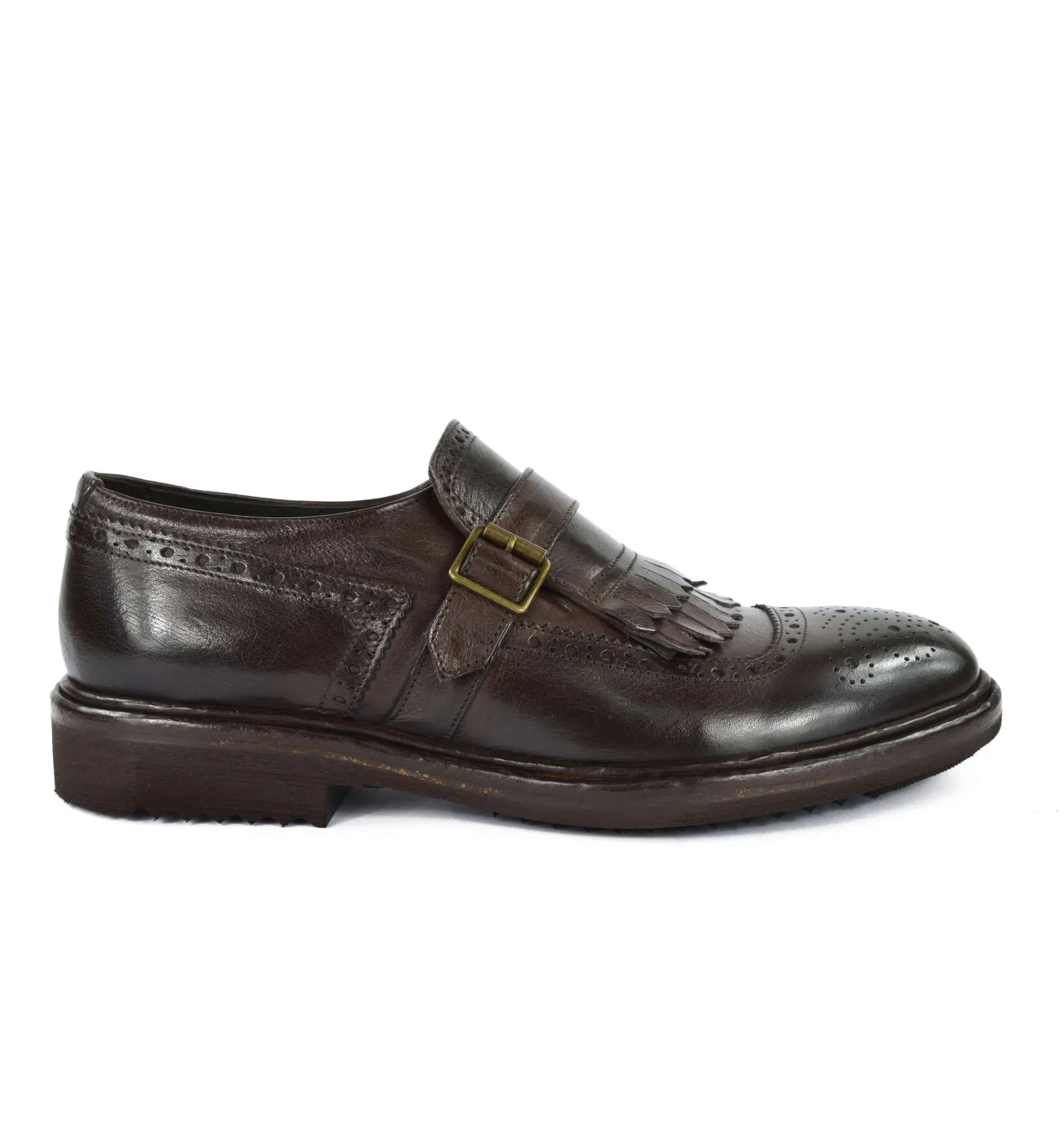MARECHIARO 1962 uomo scarpa mocassino monk strap marrone 5383 T.MORO