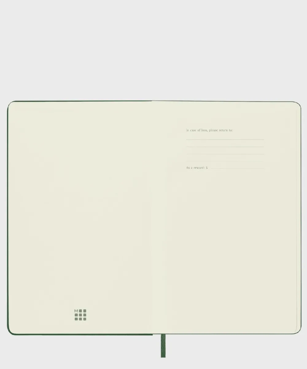 Moleskine agenda 2025 giornaliera 12 mesi, large 13x21, copertina rigida verde