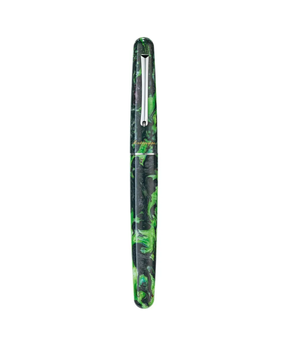 Montegrappa Elmo 01 Flowers Blooms penna stilografica M, Black Star Calla Lily verde