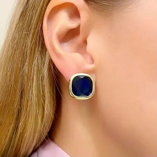 Orecchini in argento e paste vitree blu