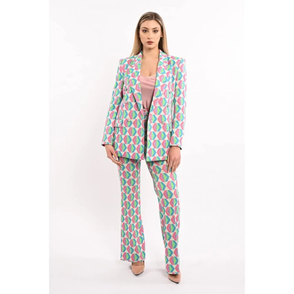 Pantalone a zampa fantasia triangoli Vicolo