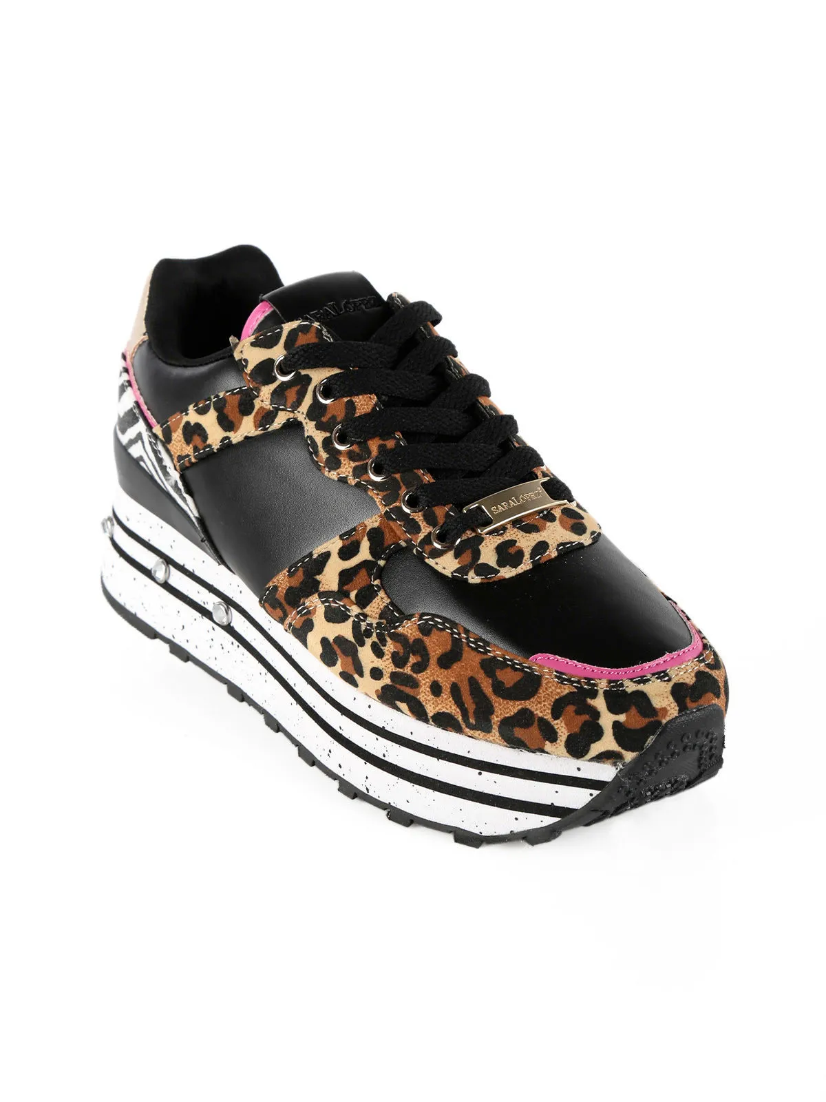 Saralòpez Baskets femme à imprimé animalier