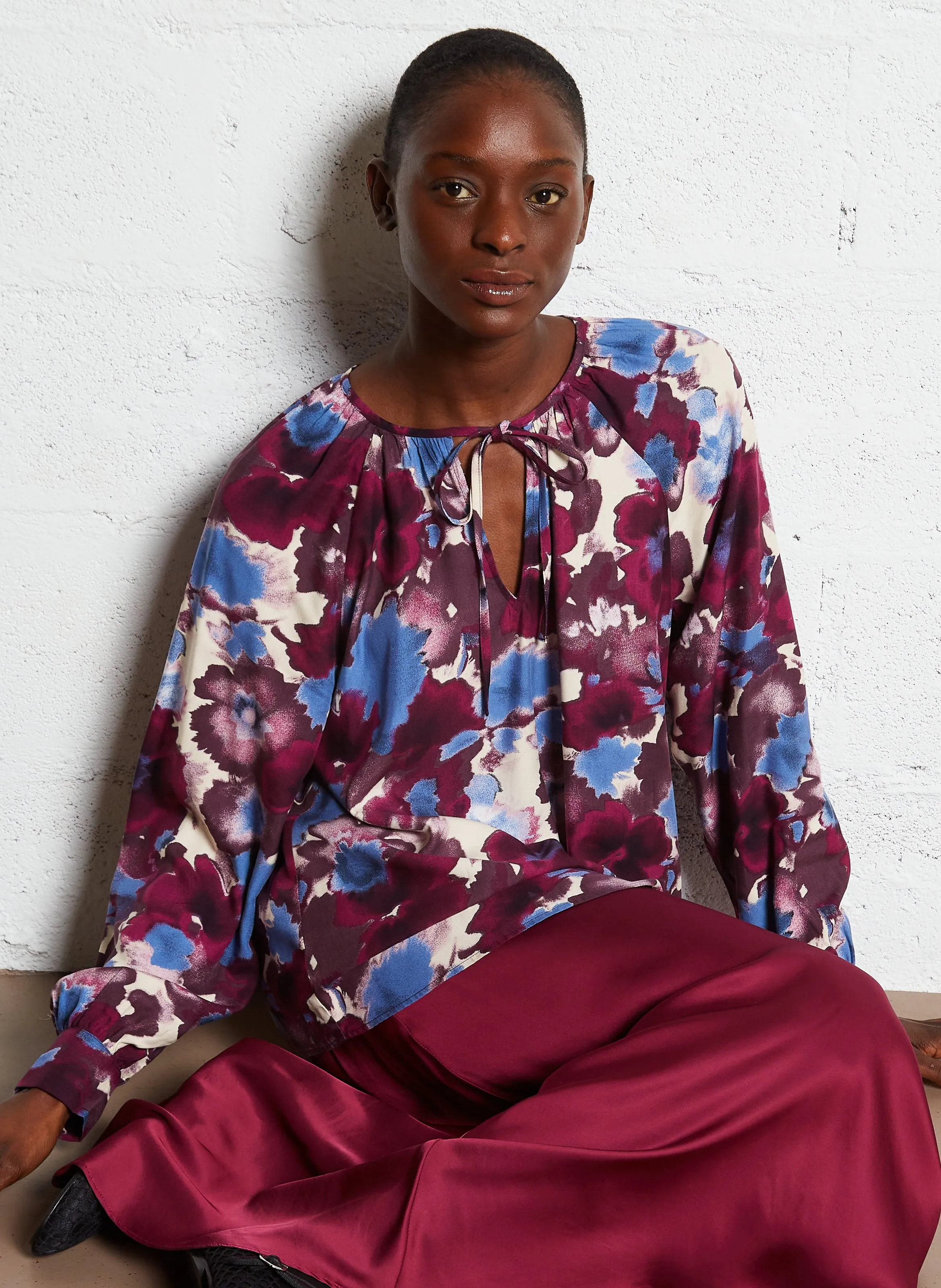  SUD EXPRESS   TOCHI - Blusa dritta stampata | Viola