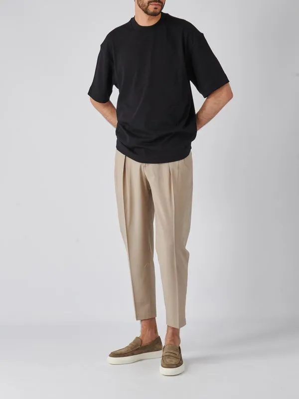 T-shirt uomo Emporio Armani in lyocell e cotone Nero