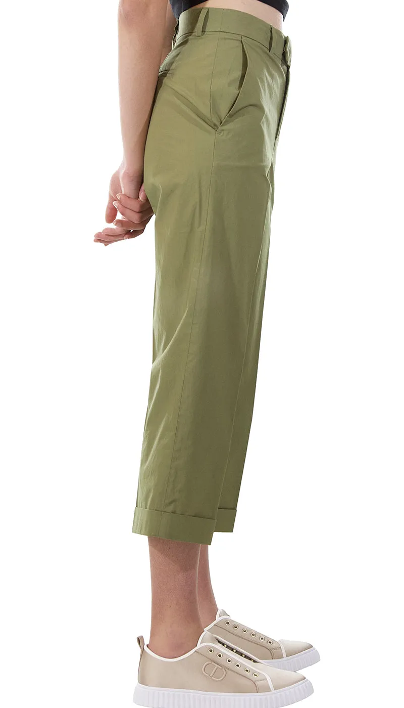 Twinset Milano Pantalone in popeline a vita alta. 191TT2232