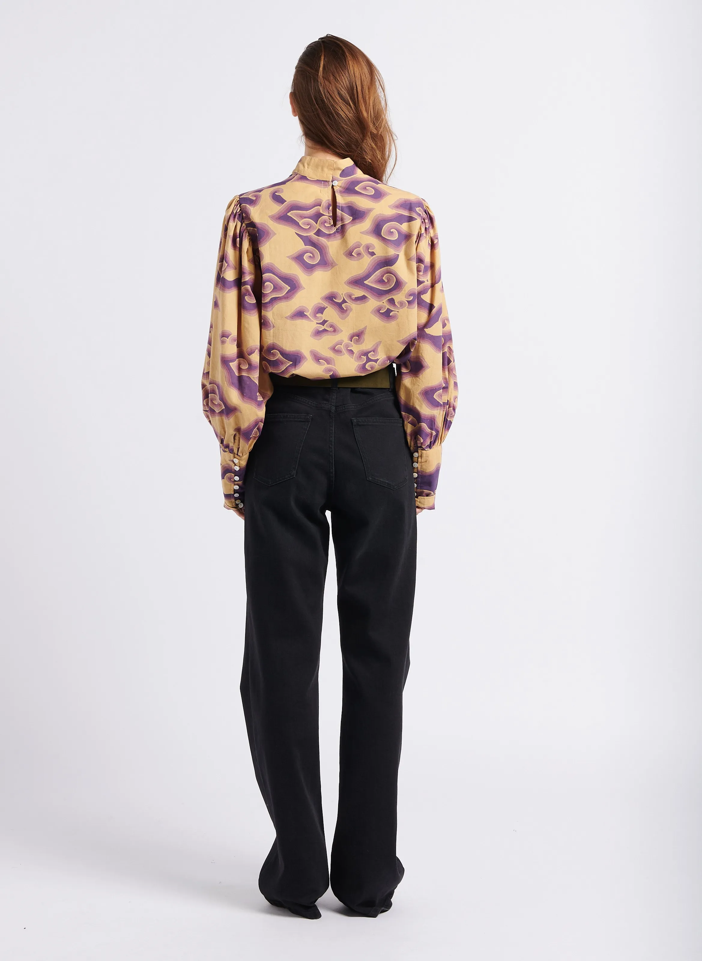  V DE VINSTER   SELF - Blusa con collo alto stampata in cotone | Viola